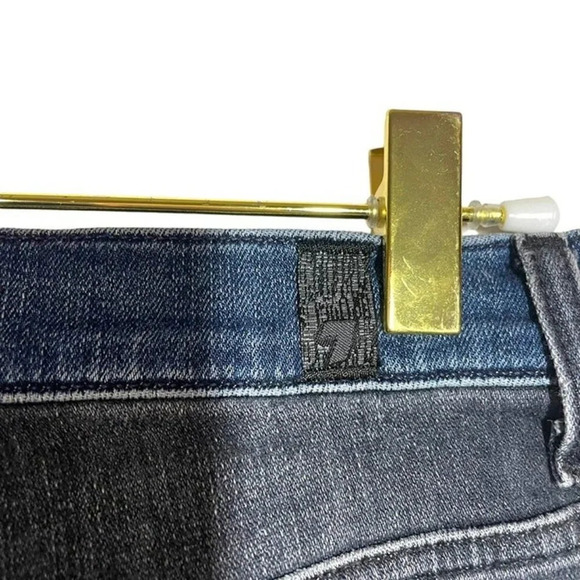 7 For All Mankind Two Tone Mid-Rise Ankle Jeans in Black and Blue Size 24 - Picture 11 of 12